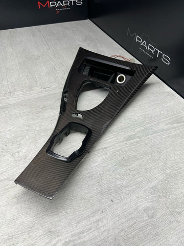 09-13 BMW E90 E92 M3 DCT CIC LEATHER CENTER CONSOLE TRIM 7903962 CARBON FIBER