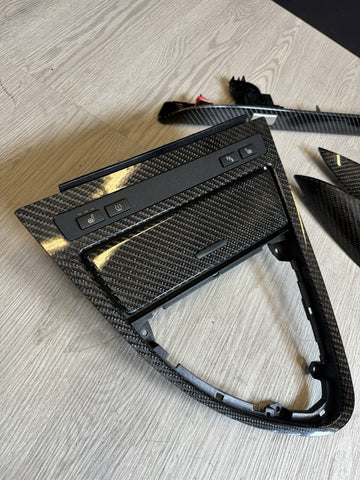 06-07 OEM BMW E63 E64 M6 Front Rear Door Dash Center Console Carbon Trim SET