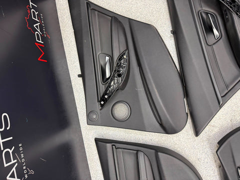 15-18 BMW F80 M3 Sedan Front Rear Door Card Panels Leather Black Set OEM *notes*