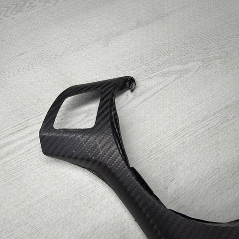 08-13 BMW E90 E92 E93 M3 Lower Steering Wheel Trim Cover Plate Black Wrapped