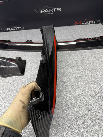 NEW Carbon Fiber V Style Front Bumper Lip 21-26 BMW G80 G82 G83 M3 M4