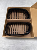 NEW BMW 01-06 E46 M3 Standard Front Kidney Grilles Gloss Black Set