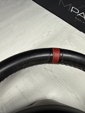 BMW Steering Wheel 01-06 E46 M3 Manual Custom Wrapped Red Stripe