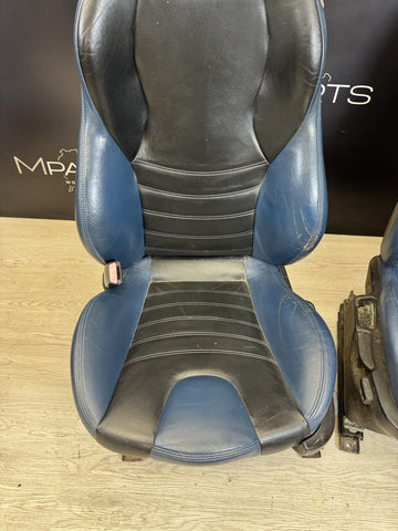 98-02 BMW Z3M Convertible Interior Front Heated Seats Blue / Black *Notes*