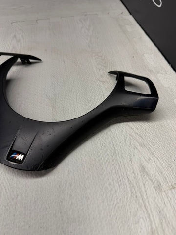 08-13 BMW E90 E92 E93 M3 Lower Steering Wheel Trim Cover Plate Black