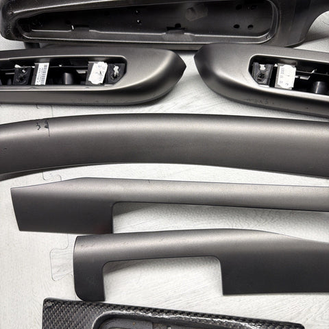 01-06 BMW E46 M3 Coupe Interior Armrests Trim Set Titan Shadow Black *Notes*