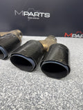 08-13 BMW E92 E93 M3 S65 Rear Exhaust Quad Muffler Tips (4) Carbon Fiber