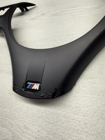 08-13 BMW E90 E92 E93 M3 Lower Steering Wheel Trim Cover Plate Black