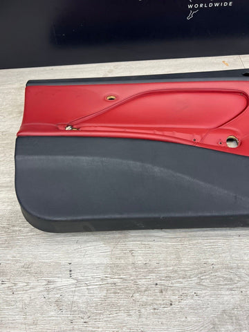 01-06 BMW E46 M3 FRONT LEFT DRIVER SIDE DOOR PANEL CARD IMOLA RED OEM