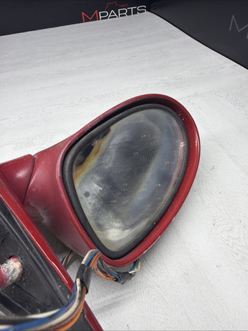 00-03 BMW E39 M5 Front Left Driver Side Mirror Assembly Imola Red Power Fold OEM