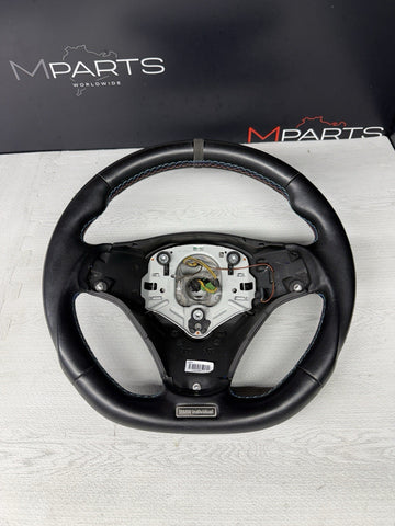 BMW 08-13 E90 E92 E93 M3 Manual Flatbottom Steering Wheel Leather Rewrapped