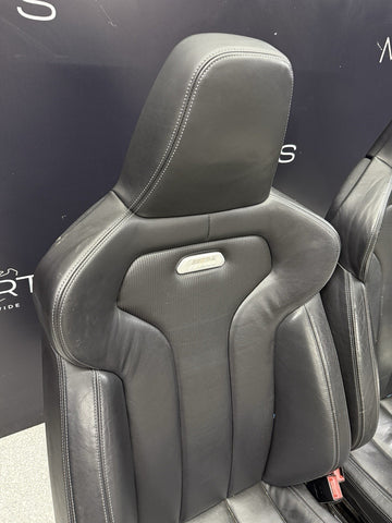 OEM 15-18 BMW F80 M3 FRONT LEATHER SEAT SEATS CUSHION INTERIOR BLACK
