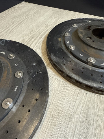 15-20 BMW F80 F82 F83 M3 M4 Carbon Ceramic Brakes CCB Rear Rotors Discs *Cracks*