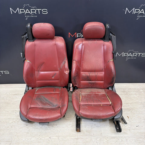 01-06 BMW E46 M3 Convertible Interior Front Heated Seats Imola Red *Notes*