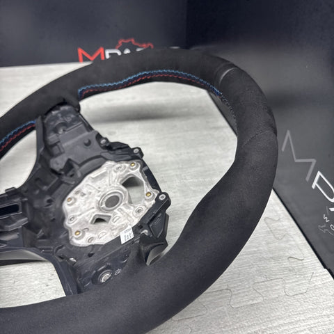 OEM BMW M3 G80 G82 M4 Custom Flat Bottom  Steering Wheel Alcantara Black Ring