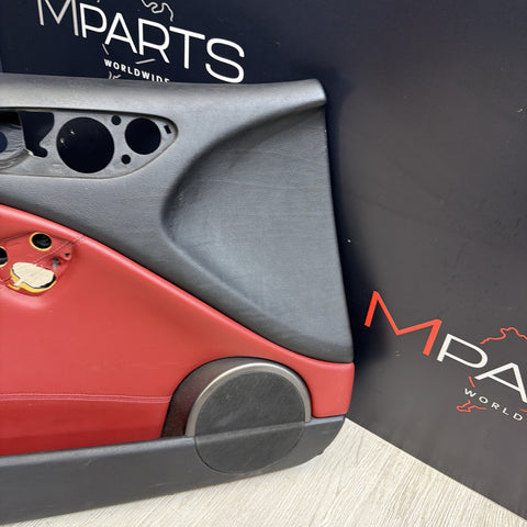 01-06 BMW E46 M3 FRONT LEFT DRIVER SIDE DOOR PANEL CARD IMOLA RED OEM