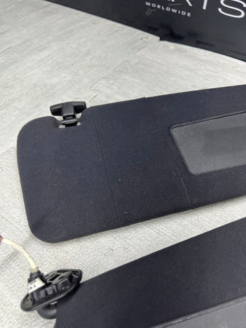 01-06 BMW E46 M3 Coupe Left Right Sun Visors Shade Mirror Black OEM Pair