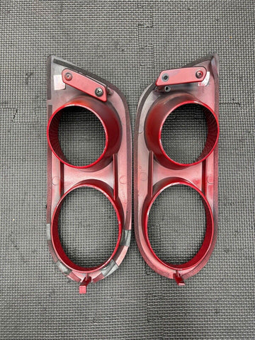 01-06 BMW E46 M3 FRONT FOG LIGHT COVERS SURROUND TRIMS IMOLA RED