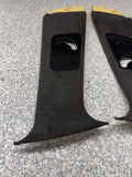 99-03 BMW E39 M5 B-Pillar Column Interior Upper Cover Pair Alcantara OEM