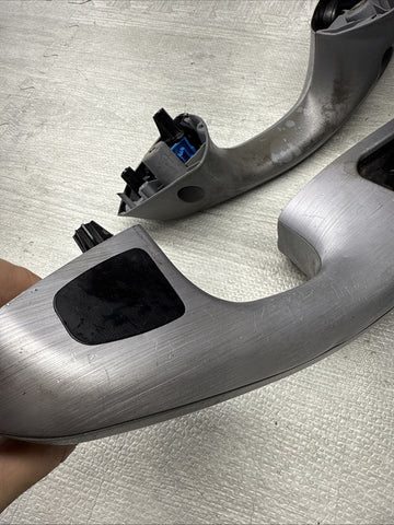 01-06 BMW E46 M3 Brushed Aluminum/Grey Door Trim Armrests Front
