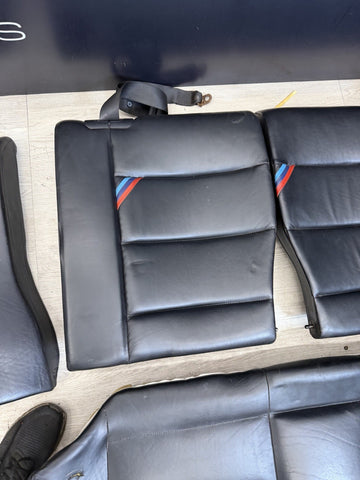 95-99 BMW E36 M3 Sedan Rear Bench + Folding Backrest Back Rest Seats Black *Rip*