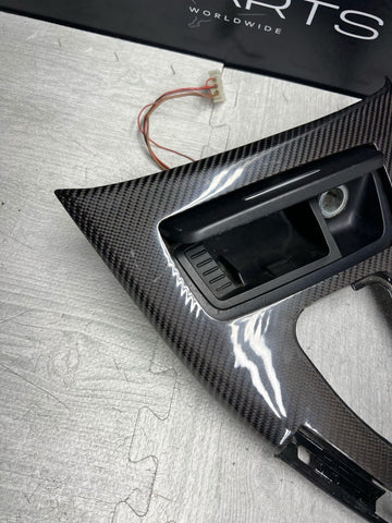 09-13 BMW E90 E92 M3 DCT CIC LEATHER CENTER CONSOLE TRIM 7903962 CARBON FIBER