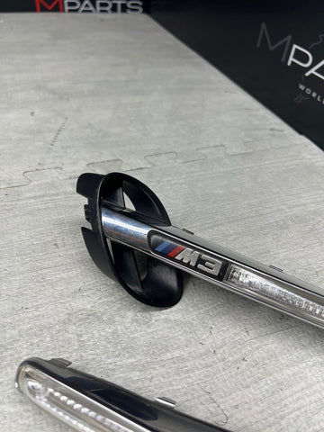 08-13 BMW E92 E93 M3 Front Fender Grilles Side Marker Light Chrome Trims OEM