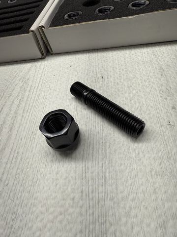NEW BMW E36 E46 E39 E60 E63 E64 E90 E92 E93 Lug Bolts Stud Kit Steel Set Black