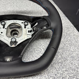 BMW 08-13 E92 M3 DCT Custom Leather Sides Flat Bottom Top Steering Wheel Red
