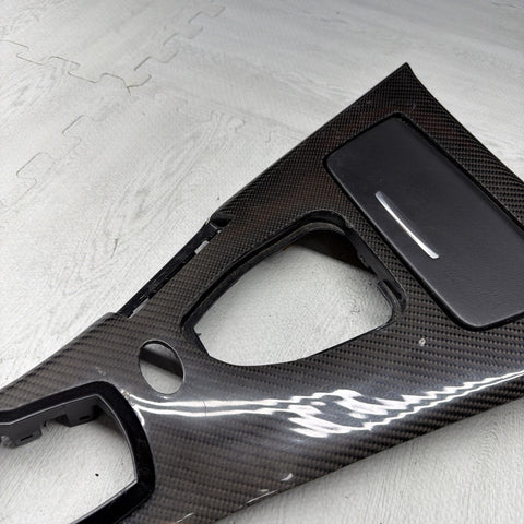 09-13 BMW E90 E92 M3 DCT CIC LEATHER CENTER CONSOLE TRIM 7903962 CARBON FIBER