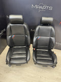 91-99 BMW E36 M3 SPORT SEDAN FRONT MANUAL BLACK LEATHER SEAT PAIR OEM *Notes*