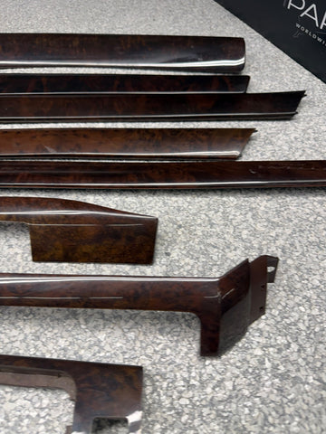 99-05 BMW E46 Sedan 8-Piece Interior Wood Trim Set Center Console OEM *Notes*