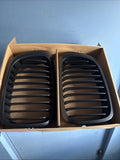 NEW BMW 01-06 E46 M3 Standard Front Kidney Grilles Matte Black Set