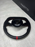 OMP SUPERQUADRO SUEDE RACING STEERING WHEEL FLAT BOTTOM 320MM