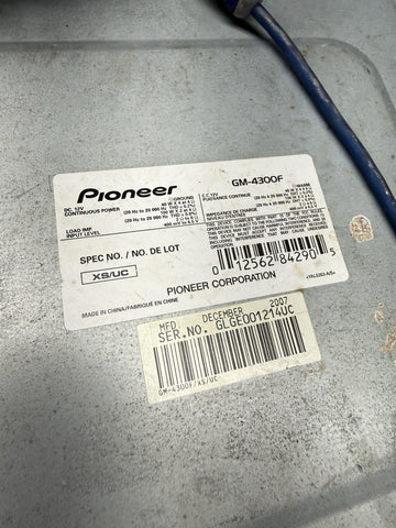 Pioneer GM-4300F 2-Channel Car Audio Amplifier 400W RMS Power MPN
