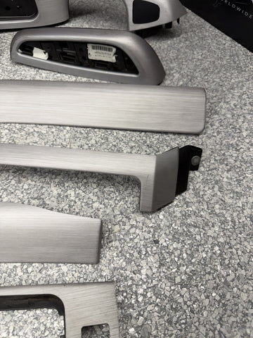 01-06 BMW E46 M3 Convertible Interior Armrests Trim Set Brushed Aluminum *Notes*