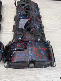 08-13 BMW E90 E92 E93 M3 S65 V8 Valve Covers Pair Paint Splatter 7838268 7838267