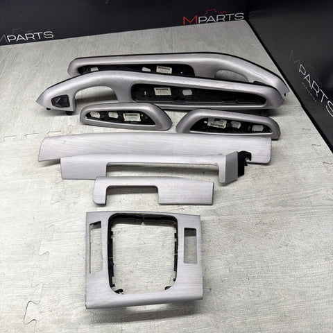01-06 BMW E46 M3 Convertible Interior Armrests Trim Set Brushed Aluminum *Notes*