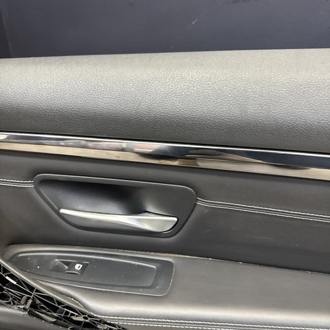 15-20 BMW F82 F83 M4 S55 Front Right Passenger Black Leather Door Card Panel