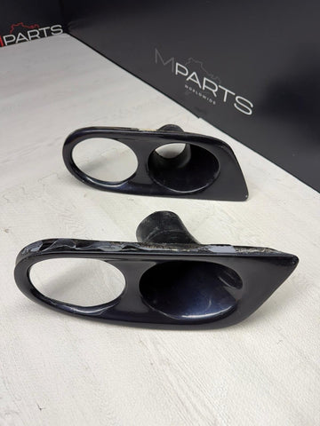 01-06 BMW E46 M3 FRONT FOG LIGHT COVERS SURROUND TRIMS AFTERMARKET BLACK
