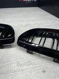 08-13 BMW E90 E92 E93 M3 Front Kidney Grilles Gloss Black Double Slotted