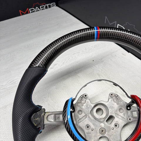 NEW 15-20 BMW F80 F82 F83 M3 M4 Carbon Fiber Steering Wheel Tri Color NO TRIM