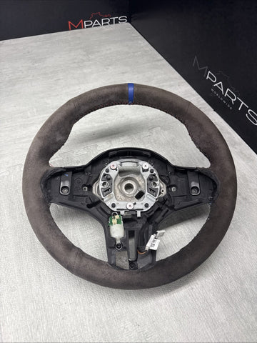 20-24 OEM BMW F97 F98 X3M Heated Steering Wheel Rewrapped Faded Suede