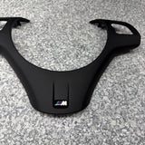 08-13 BMW E90 E92 E93 M3 Steering Wheel Trim Cover Black Leather Wrapped