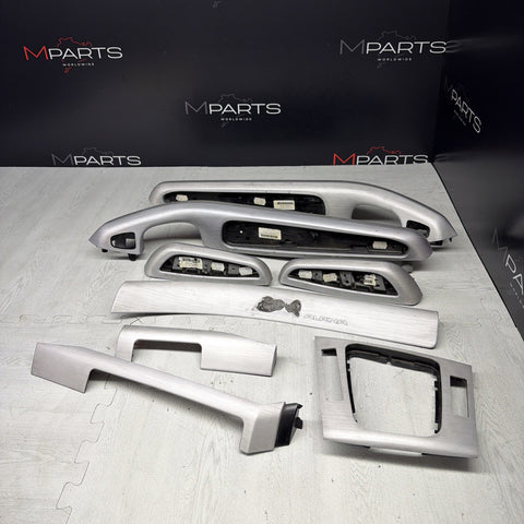 01-06 BMW E46 M3 Convertible Interior Armrests Trim Set Brushed Aluminum *Notes*
