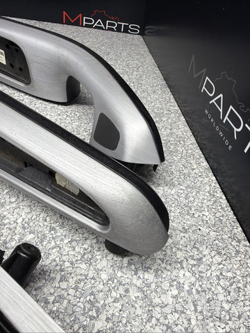 01-06 BMW E46 M3 Brushed Aluminum/Black Door Trim Armrests Front Rear Coupe