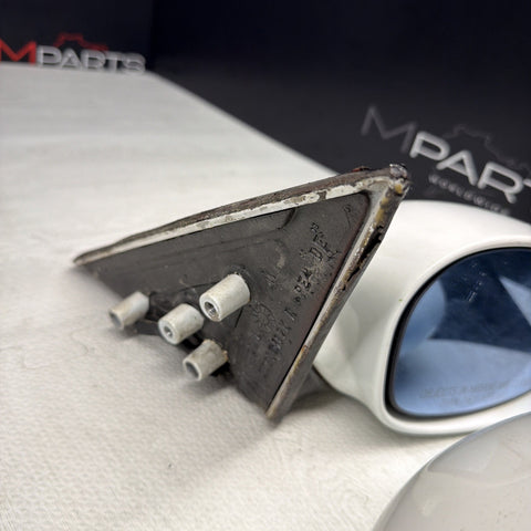 01-06 BMW E46 M3 Side View Door Mirrors Pair Alpine White *Notes*