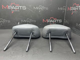 2001-2006 BMW E46 M3 Coupe Front Seat Headrests Grey Leather OEM