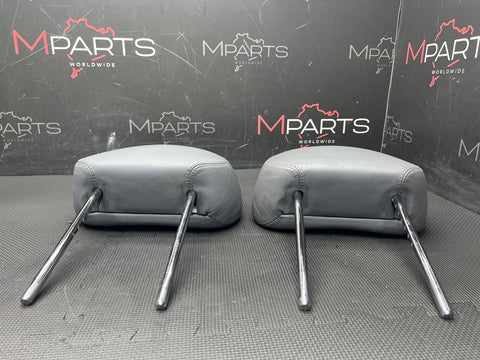 2001-2006 BMW E46 M3 Coupe Front Seat Headrests Grey Leather OEM