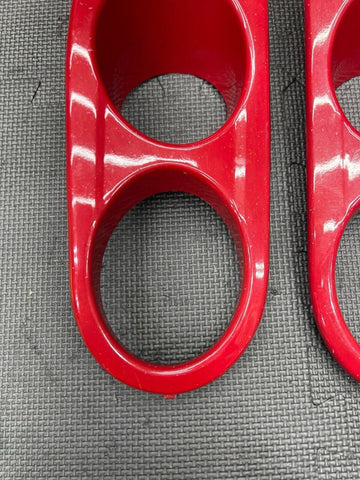 01-06 BMW E46 M3 FRONT FOG LIGHT COVERS SURROUND TRIMS IMOLA RED